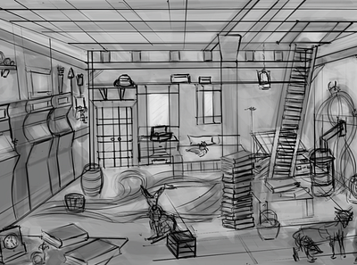 Barn Room Concept art artwork concept concept art concept artist concept design digital art digital illustration digitalart drawing drawing challenge drawing ink drawingart environment art environment design game art illustration illustration art illustration digital sketch