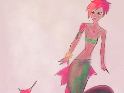 Mermay Day 27 art artchallenge artwork character character design characterdesign digital art digital illustration digitalart drawing drawing challenge drawingart illustration illustration art illustration digital mermaids mermay mermay2020 punk punkrock