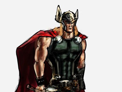 Thor Fan Art art artwork character digital art digital illustration digitalart drawing drawingart fan art fanart illustration illustration art illustration digital marvel marvel comics marvelcomics painting sketch superhero thor