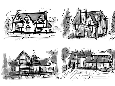Tudor House Thumbnail Sketches