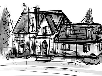 Tudor House Design Sketch architecture art artwork concept concept art concept design design art digital art digital illustration digitalart drawing drawingart house illustration illustration art illustration digital sketch thumbnail thumbnail design tudor