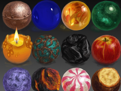 Material Studies 1 art artwork digital art digital illustration digital painting digitalart digitalartwork handpaint handpainted illustration illustration art illustration digital materials paint painted painting practice spheres study texture