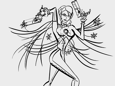 Bayonetta - Inktober Day 9 art artchallenge artwork character digital art digital illustration digitalart drawing drawing challenge drawing ink drawingart fanart game gaming illustration illustration art illustration digital inktober linework sketch