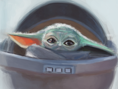 Baby Yoda Painting