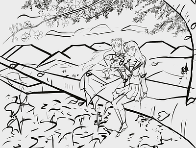 Inuyasha Fanart Sketch anime art artchallenge artwork characters digital art digital illustration digitalart drawing drawing challenge drawing ink drawingart enviroment fanart illustration illustration art illustration digital manga mangaart sketch