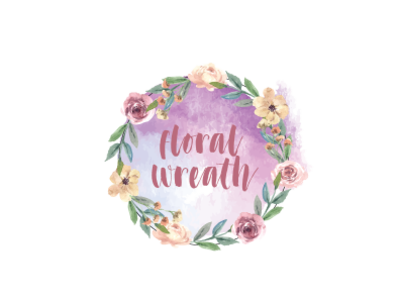 floral wreath logo design watercolor watercolor floral logo