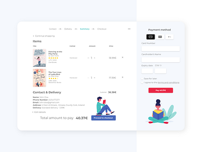 Daily UI 002 - Credit Card Checkout bookstore checkout checkout page credit card checkout daily ui dailyui dailyui 002 dailyuichallenge payment form ui ui ux ui design