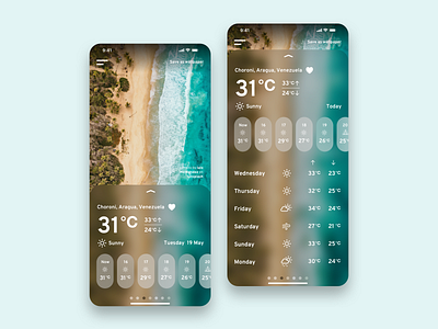 Daily UI 037 - Weather app daily ui daily ui 037 daily ui challenge dailyui dailyuichallenge design minimalistic ui ui ux ui design uiux weather weather app