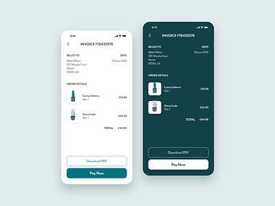 Daily UI 046 - Invoice app app design appdesign daily ui daily ui 046 daily ui challange daily ui challenge dailyui dailyuichallenge design invoice minimalistic ui ui design ux