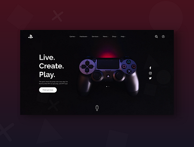 Playstation Homepage design gaming landingpage minimalistic playstation ui ui design ux web