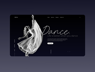 Dance academy - landing page concept dance design landingpage landingpagedesign minimalistic ui ui design ux web