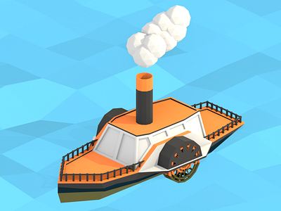 Lowpoly steamship