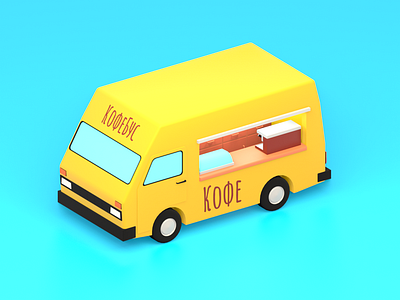 Lowpoly CoffeeBus 3d 3d art art b3d blender blender3d bus coffee coffeebus coffeevan isometric low poly low poly art lowpoly lowpolyart van