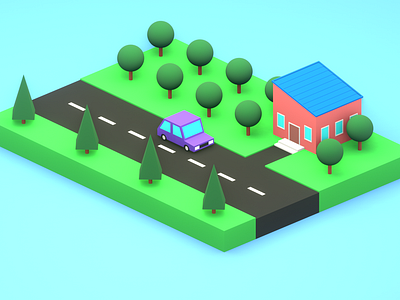 Simple lowpoly illsutration