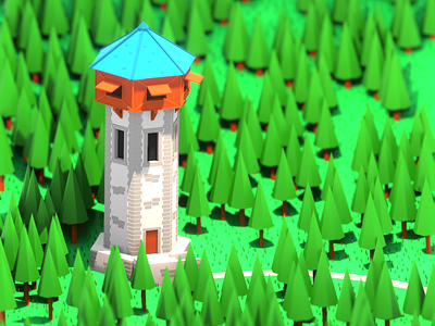 Lowpoly random tower 3d 3d art art b3d blender blender3d building isometric low poly low poly art lowpoly lowpolyart medieval render tower