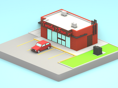 Lowpoly 24/7 market version 2