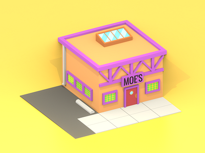 Lowpoly Moe's bar of The Simpsons by Nikolay Sobolev on Dribbble