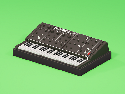 Lowpoly Polivoks, soviet analog synthesizer