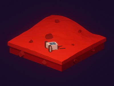 Lowpoly unknown planet 3d art b3d blender blender3d bot illustration isometric lowpoly planet render robot unknown unknown planet