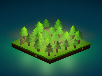 Lowpoly mysterious forest