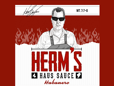 Herm s Habanero Sauce branding design illustration illustrator logo minimal packaging design typography vector web
