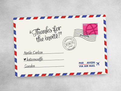 My thank you note is in the mail... air mail download envelope free freebie illustrator mail post vector