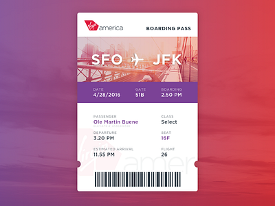 Daily UI #024 - Boarding pass