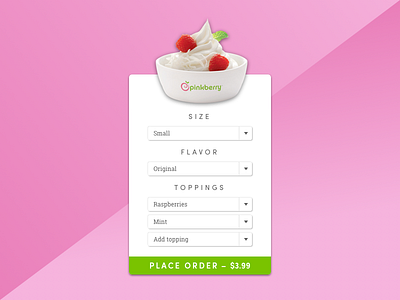Daily UI #033 - Customize Product 033 challenge customize daily dailyui order pinkberry product sketch sketchapp