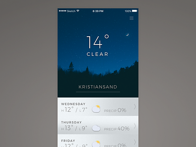 Daily UI #037 - Weather 037 app challenge daily dailyui forecast sketch sketchapp temperature weather