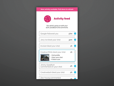 Daily UI #047 - Activity Feed 047 activity activity feed app challenge daily dailyui dribbble feed sketch sketchapp