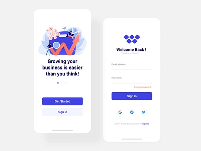 Sign in / sign up concept screens mobile app ui mobile ui sign in signup ui uidesign