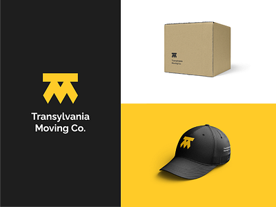 Transylvania Moving Co. Logo brand brand identity brandidentitydesign branding design logo logo designer logodesign minimal modern logo moving company vector yellow logo