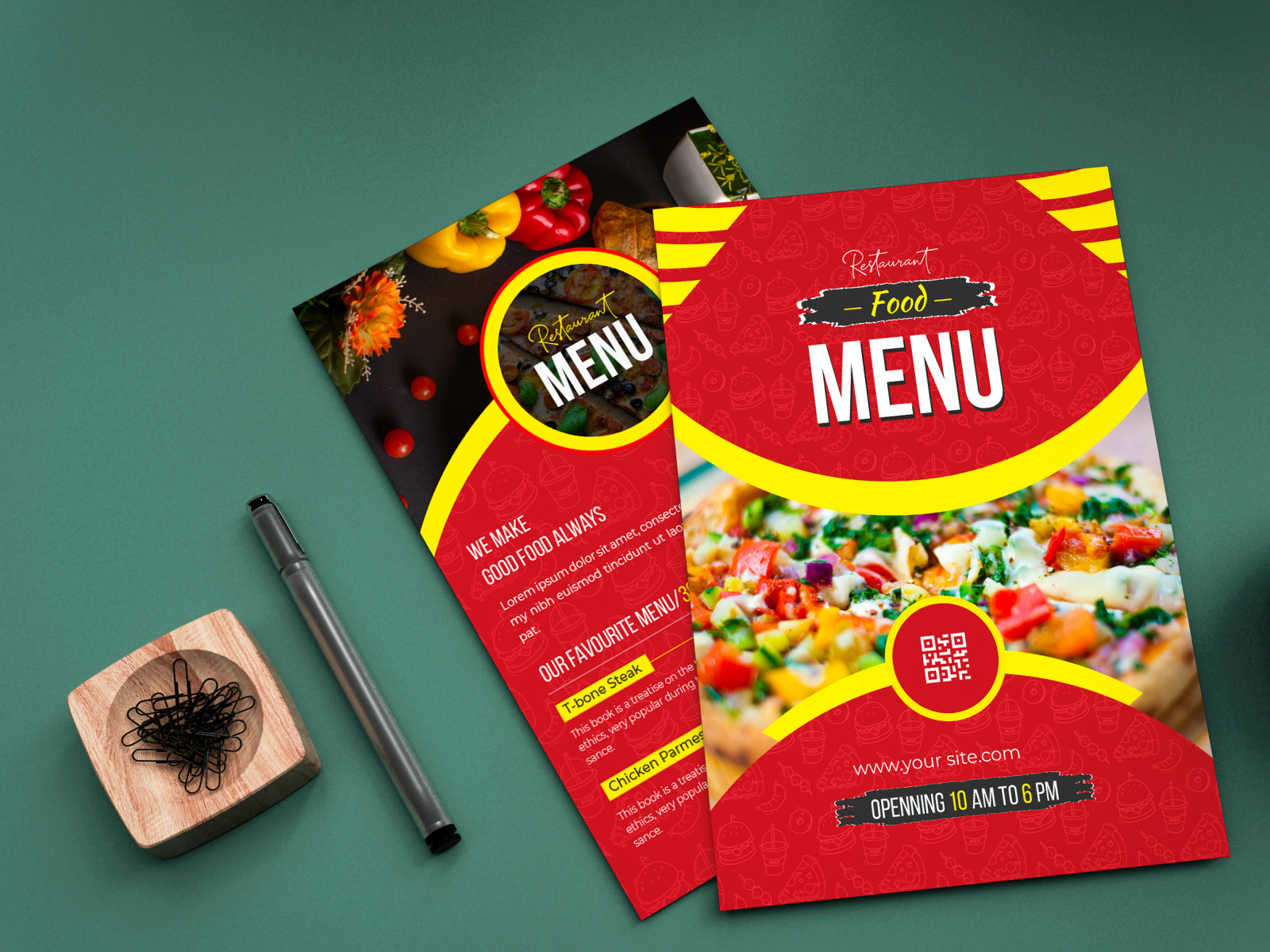 Restaurant Menu Design Template by designdefines on Dribbble