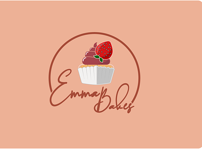 Emma Bakes - Logo bakery branding cupcake design illustration logo strawberry vector