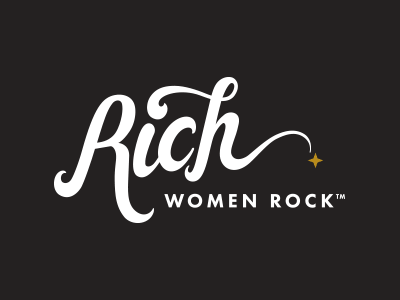 Rich Women Rock Logo branding designscout finance financial advising lettering logo rich women rock