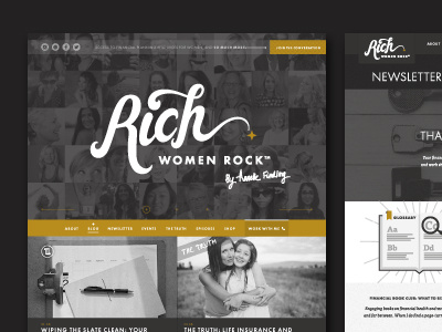 Rich Women Rock Website blog designscout finance financial planner responsive ui ui design ux web web design