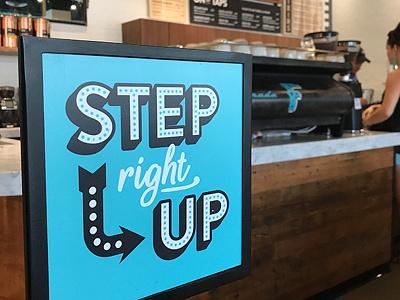Step Right Up cafe chicago fair fairground stanchion
