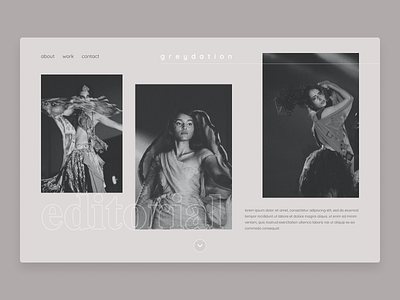 Greydation - Photography Website clean concept daily ui 003 dailyui design editorial homepage interface landingpage neutral photograhy product product design ui ui ux ui design userinterface web design webpage website