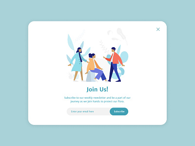 Pop-Up/Overlay - People for Plants 🍀 clean concept daily ui 016 dailyui design green interface minimalist newsletter overlay plant popup product product design subscribe ui ui ux ui design user experience ux