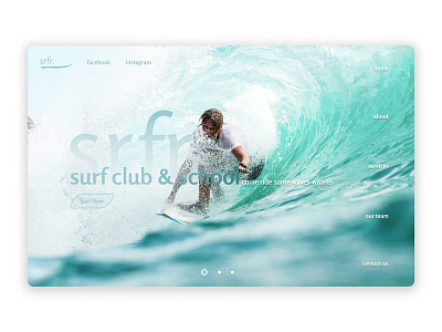 Surf School Concept Page branding concept design homepage interface landing page product typography ui ui ux ui design web website