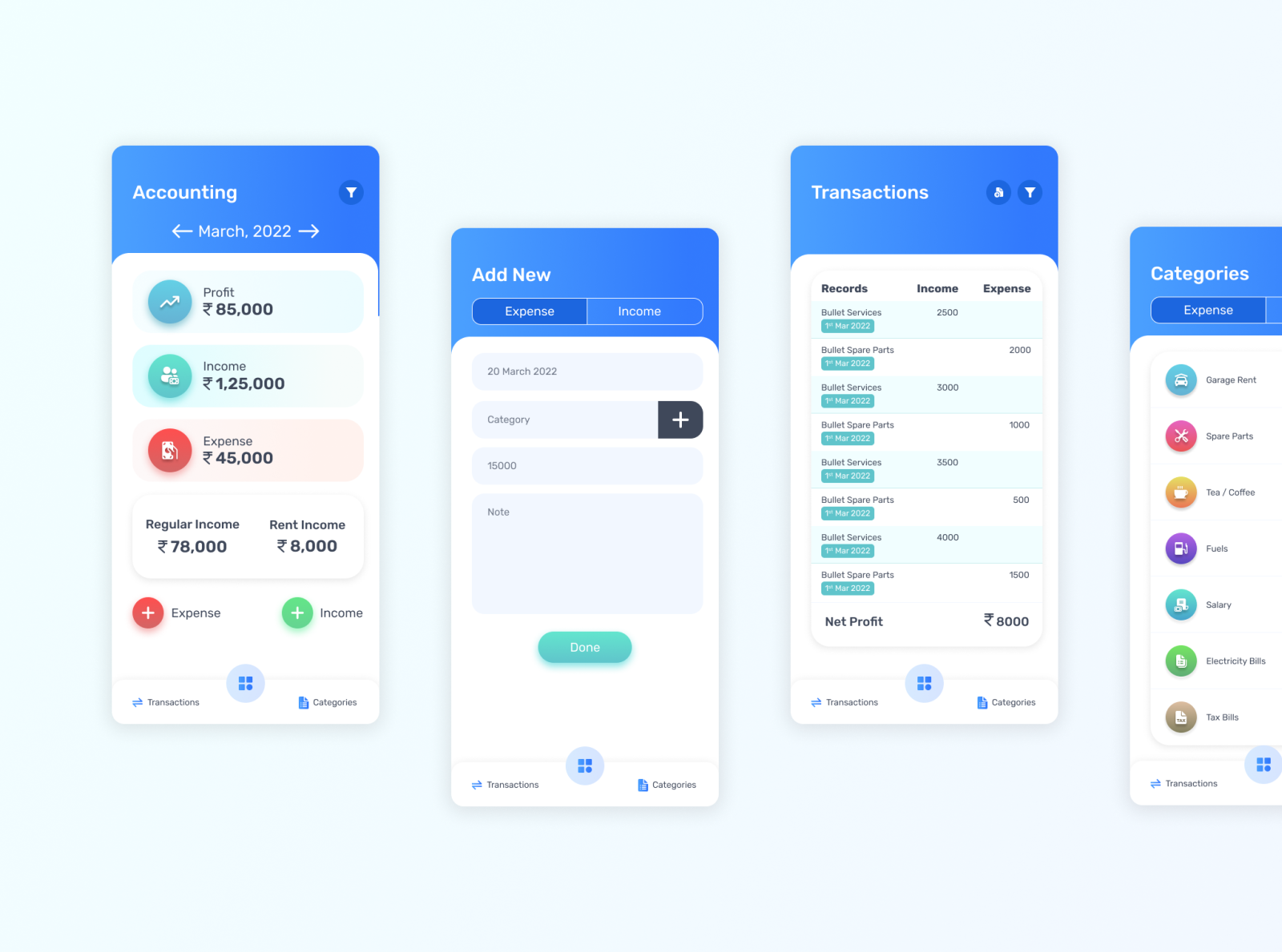 Accounting IOS mobile application by Daxesh Gajjar on Dribbble