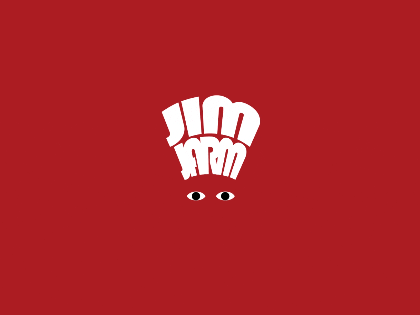 Jim Jarm Film Fest action animation camera character eyes film film festival letters logo playful logo red