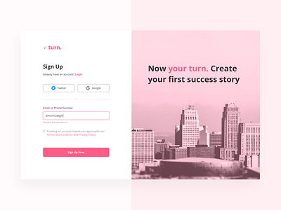 Daily UI 001 - Sign Up Page app app design city daily ui dailyui flat minimal signup story ui ux web webdesign