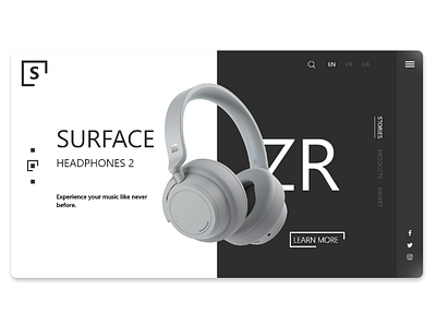 S headphones APP UI/UX black white branding design flat illustration ui ui design ux