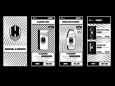 Regular H Drink B&W Mobile UI