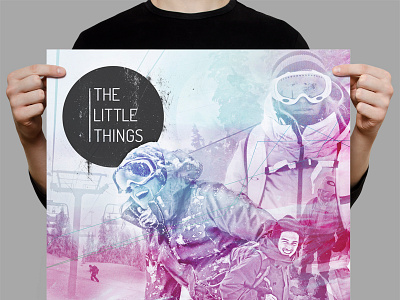 Little Things Poster 1 elegant seagulls grunge montage pink poster promo snowboard