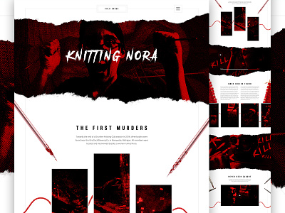 Knitting Nora - Mocktober 2021 horror landing page mocktober ui web design