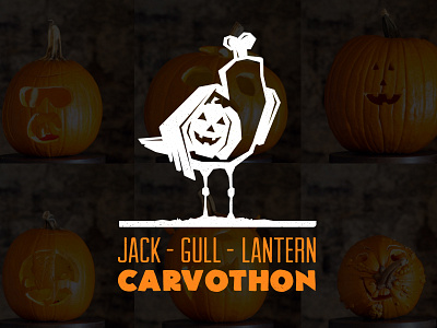 Jack-Gull-Lantern carving elegant seagulls fun halloween logo pumpkin vote