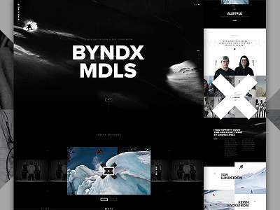 BYND X MDLS Full athlete dark elegant seagulls grid landing player snowboard social sports vertical type video x