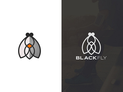 BlackFly CrossFit athletic branding bug crossfit elegant seagulls fitness fly logo mark sports wings workout